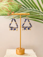 Sodalite Triangle Drop Earrings — 14k Gold Plated | Perry Bijoux