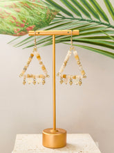 Sunstone Triangle Drop Earrings — 14k Gold Plated | Perry Bijoux