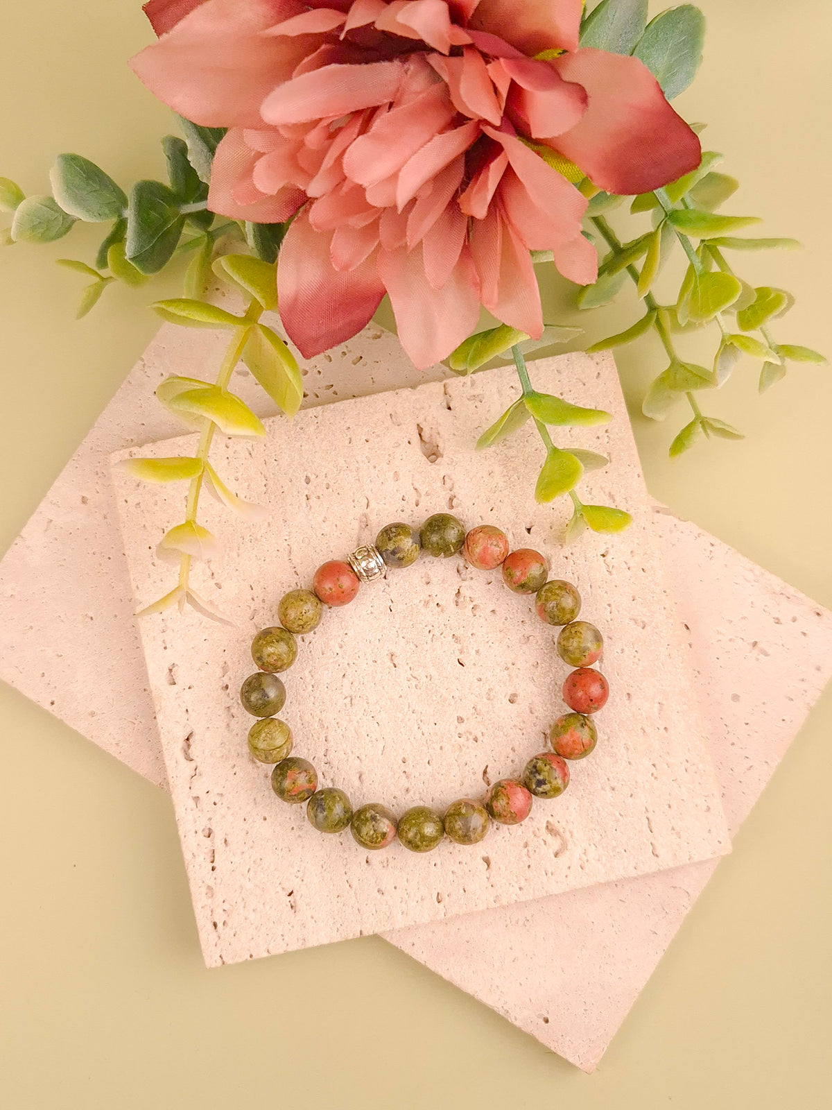 Unakite Bracelet - 8mm