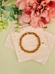 Tibet Agate Natural Stone Bracelet 6mm | Perry Bijoux