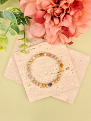 Coralized Agate Natural Stone Bracelet 6mm | Perry Bijoux