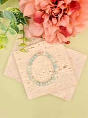 Blue Amazonite Natural Stone Bracelet 6mm | Perry Bijoux