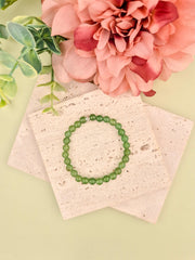 Green Jade Natural Stone Bracelet 6mm | Perry Bijoux