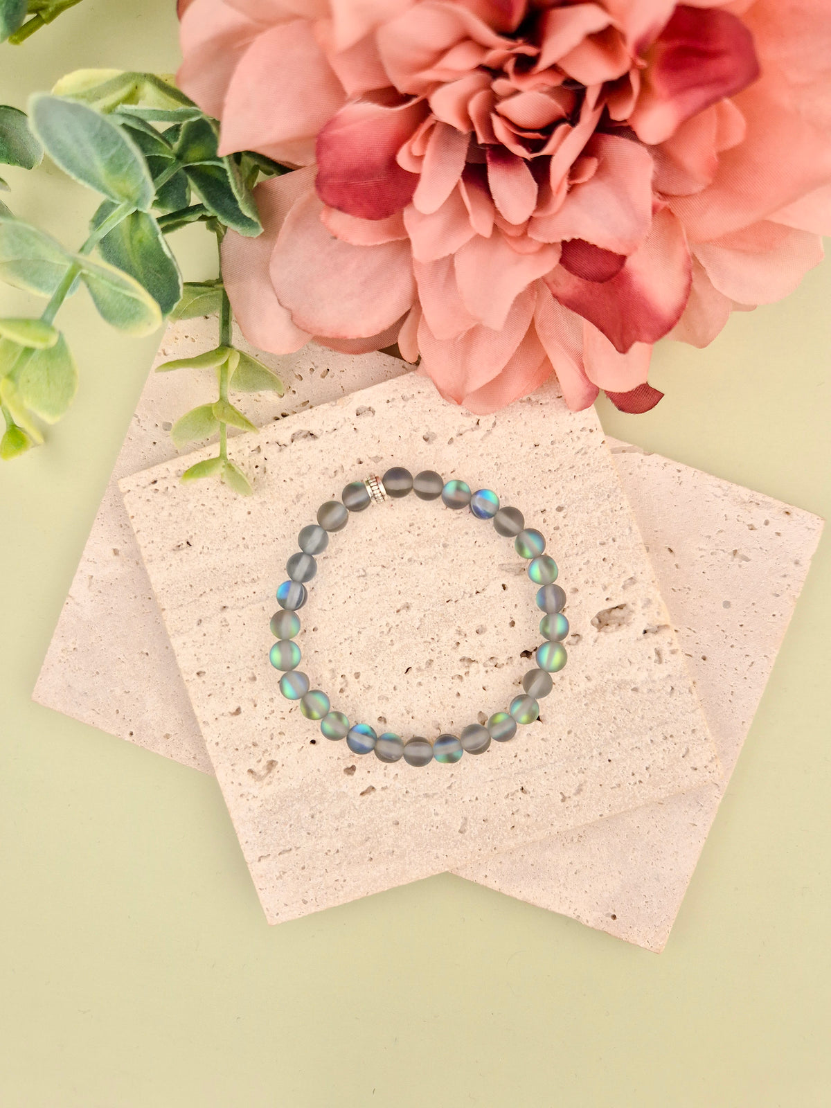 Navy Opal Aura Quartz Natural Stone Bracelet 6mm | Perry Bijoux