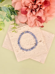 Angelite Natural Stone Bracelet 6mm | Perry Bijoux