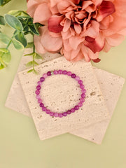 Purple Jade Natural Stone Bracelet 6mm | Perry Bijoux