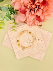 Honey Jade Natural Stone Bracelet 6mm | Perry Bijoux