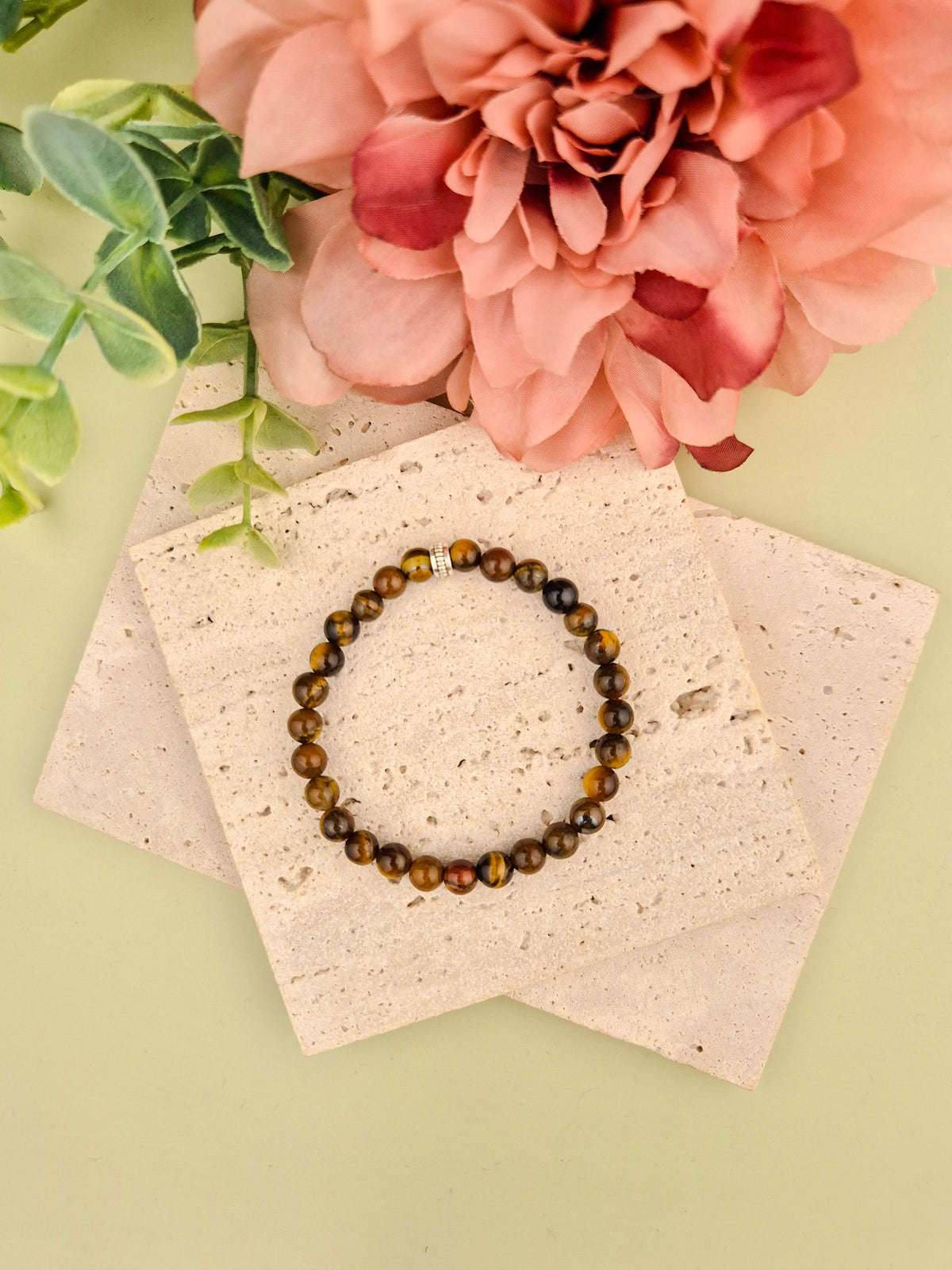 Tiger Eye Natural Stone Bracelet 6mm | Perry Bijoux