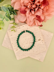 Emerald Green Jade Natural Stone Bracelet 6mm | Perry Bijoux