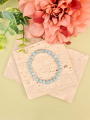 Aquamarine Natural Stone Bracelet 6mm | Perry Bijoux
