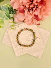 Unakite Natural Stone Bracelet 6mm | Perry Bijoux