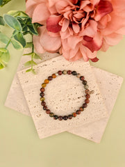 Picasso Jasper Natural Stone Bracelet 6mm | Perry Bijoux