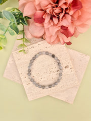 Cloud Quartz Natural Stone Bracelet 6mm | Perry Bijoux