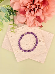 Amethyst Natural Stone Bracelet 6mm | Perry Bijoux