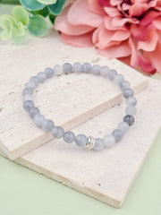 Cloud Quartz Natural Stone Bracelet 6mm | Perry Bijoux