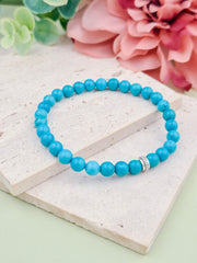 Turquoise Natural Stone Bracelet 6mm | Perry Bijoux
