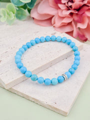 Turquoise Natural Stone Bracelet 6mm | Perry Bijoux