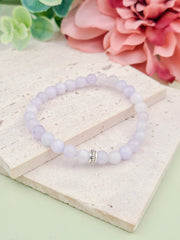 Light Purple Jade Natural Stone Bracelet 6mm | Perry Bijoux