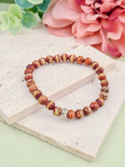 Tibet Agate Natural Stone Bracelet 6mm | Perry Bijoux