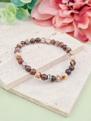 Zebra Jasper Natural Stone Bracelet 6mm | Perry Bijoux