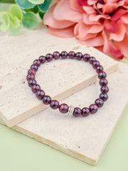 Garnet Natural Stone Bracelet 6mm | Perry Bijoux
