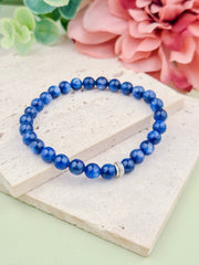 Blue Kyanite Natural Stone Bracelet 6mm | Perry Bijoux