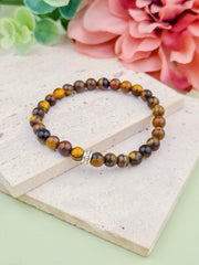 Tiger Eye Natural Stone Bracelet 6mm | Perry Bijoux