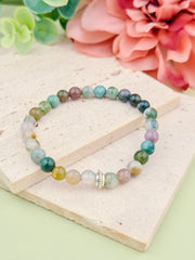 Moss Agate Natural Stone Bracelet 6mm | Perry Bijoux