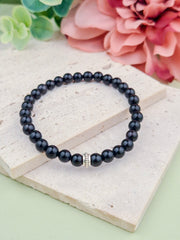 Black Tourmaline Natural Stone Bracelet 6mm | Perry Bijoux