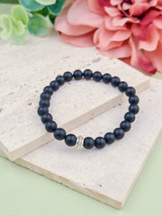 Matte Onyx Natural Stone Bracelet 6mm | Perry Bijoux