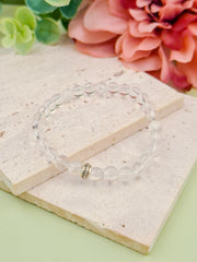 Clear Quartz Natural Stone Bracelet 6mm | Perry Bijoux