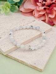Rainbow Moonstone Natural Stone Bracelet 6mm | Perry Bijoux
