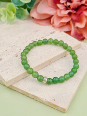 Green Jade Natural Stone Bracelet 6mm | Perry Bijoux