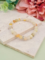 Honey Jade Natural Stone Bracelet 6mm | Perry Bijoux