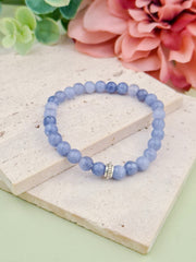 Angelite Natural Stone Bracelet 6mm | Perry Bijoux
