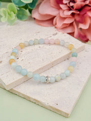 Morganite Natural Stone Bracelet 6mm | Perry Bijoux