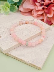 Peach Jade Natural Stone Bracelet 6mm | Perry Bijoux