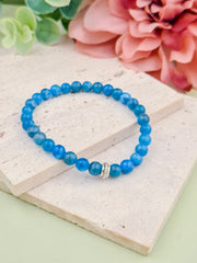 Apatite Natural Stone Bracelet 6mm | Perry Bijoux