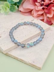 Navy Opal Aura Quartz Natural Stone Bracelet 6mm | Perry Bijoux