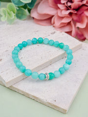 Mint Green Jade Natural Stone Bracelet 6mm | Perry Bijoux