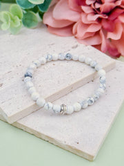 Howlite Natural Stone Bracelet 6mm | Perry Bijoux