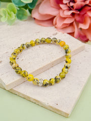 Serpentine Natural Stone Bracelet 6mm | Perry Bijoux