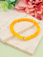Yellow Jade Natural Stone Bracelet 6mm | Perry Bijoux