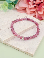 Lepidolite Natural Stone Bracelet 6mm | Perry Bijoux