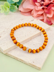 Tibet Agate Natural Stone Bracelet 6mm | Perry Bijoux