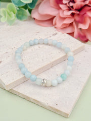 Blue Amazonite Natural Stone Bracelet 6mm | Perry Bijoux