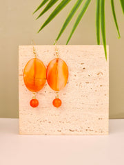 Carnelian Statement Drop Earrings – 14k Gold Plated | Perry Bijoux