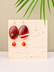 Carnelian Statement Drop Earrings – 14k Gold Plated | Perry Bijoux