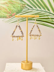 Jasper Triangle Drop Earrings — 14k Gold Plated | Perry Bijoux