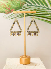 Labradorite Triangle Drop Earrings — 14k Gold Plated | Perry Bijoux